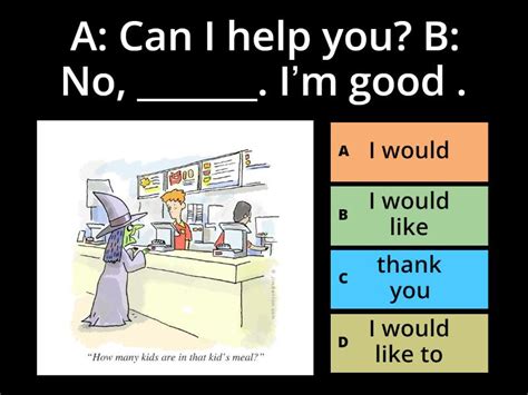 Would like vs. Would like to - Quiz