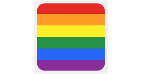 Lgbt Rainbow Gay Pride Flag Square Sticker Zazzle