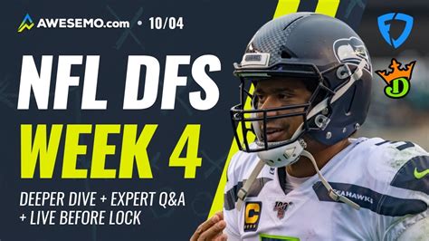 NFL DFS PICKS WEEK 4 DEEPER DIVE EXPERT Q A LIVE BEFORE LOCK