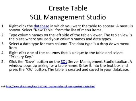 Creating A Database Microsoft Sql Server Create Database