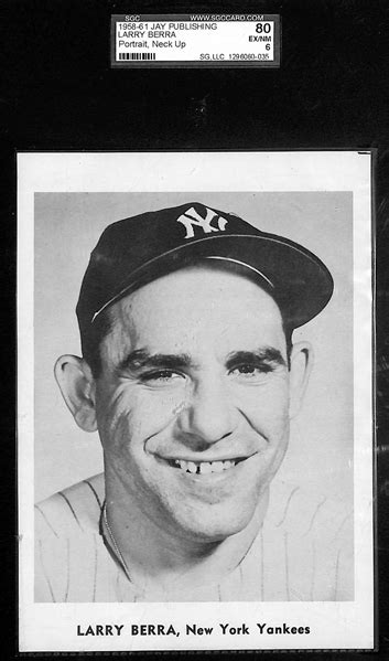 Lot Detail 1958 61 Jay Publishing Yogi Berra Neck Up Portrait