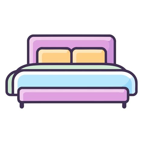 Un Icono Que Ilustra Una Cama Dibujada En Un Estilo Vectorial B Sico