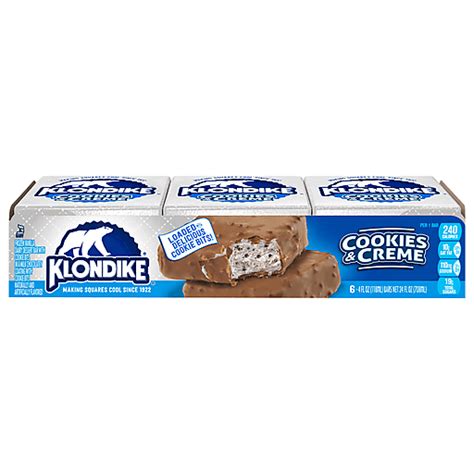 Klondike Frozen Dairy Dessert Bars Cookies And Creme 6 Ea Sandwiches