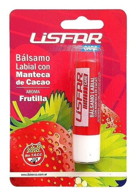 Lisfar Balsamo Labial Con Manteca De Cacao Sabor Frutilla U Lisfar