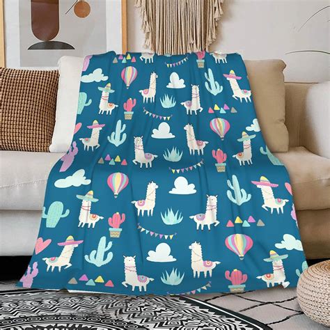 Amazon Alpaca Llama Blanket Super Soft Cozy Cute Llama Blankets