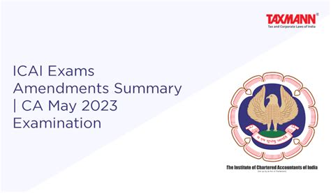 Icai Exams Amendments Summary Ca May Examination