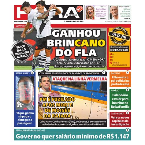 Veja as capas dos jornais a repercussão de Vasco 3 x 1 Flamengo