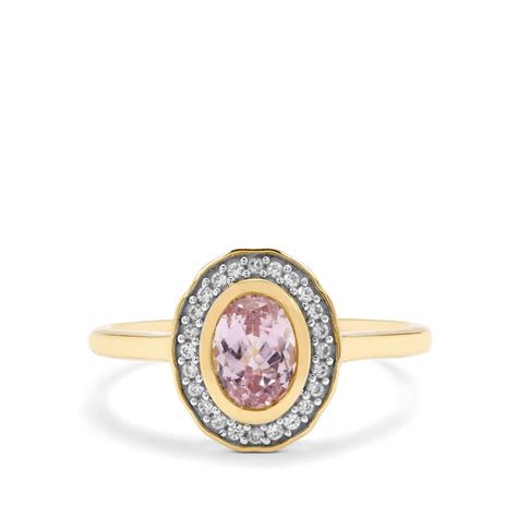 Minas Gerais Kunzite White Zircon K Gold Ring Atgw Cts Gemporia