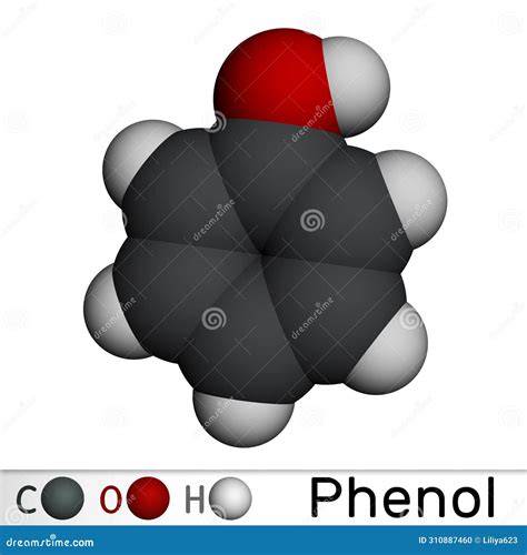 Phenol Molecular Structure 3d Flat Model Phenolic Acid Structural