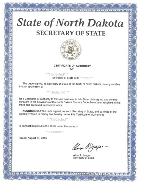 North Dakota Certificate of Authority | Harbor Compliance