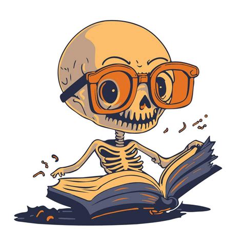 Skeleton Reading Book 26188741 Vector Art At Vecteezy