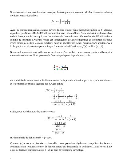 Leçon Additionner et soustraire des fonctions rationnelles Nagwa