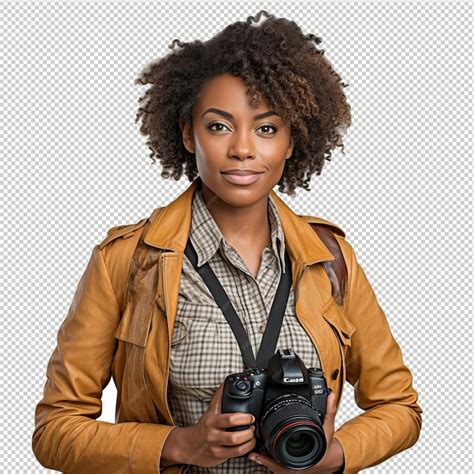 Premium PSD | Black woman journalist psd transparent white isolated ...