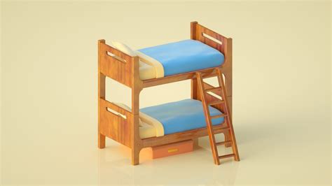 Cartoon Bunk Bed 3d Model Cgtrader