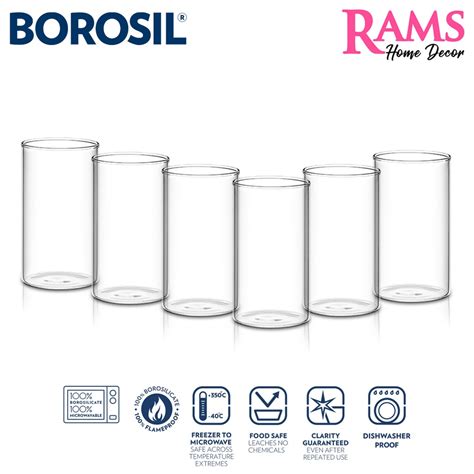 Borosil Pcs Vision Borosilicate High Ball Glass Set Drink Set