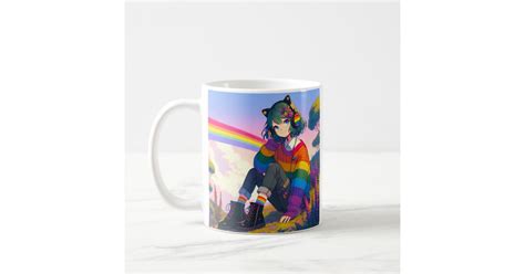 Lgbtqia Anime Girl Lesbian Pride Personalized Coffee Mug Zazzle