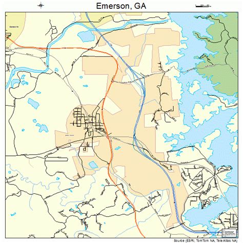 Emerson Georgia Street Map 1327344