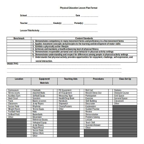 Free Microsoft Word Lesson Plan Templates Free Word Template