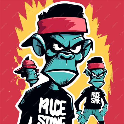 Premium Vector Funky Apes Vector Illustration Tshirt Design