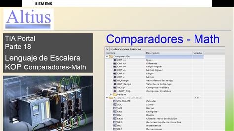 Altius 18 Tia Portal KOP Comparadores y funciones Matemáticas YouTube