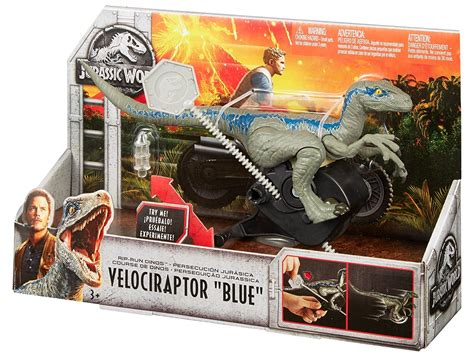 Jurassic World Rip Run Dinos Velociraptor Blue Action Figure Square