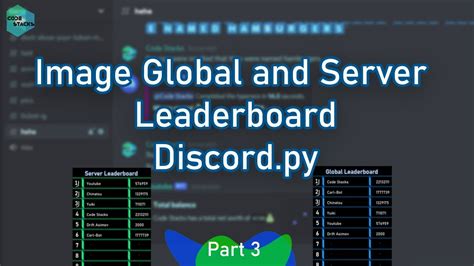 Image Global And Server Leaderboard Economy Discord Py Youtube