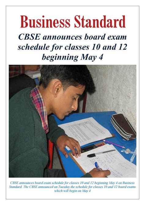 Cbse Announces Board Exam Schedule For Classes 10 And 12 Beginning May