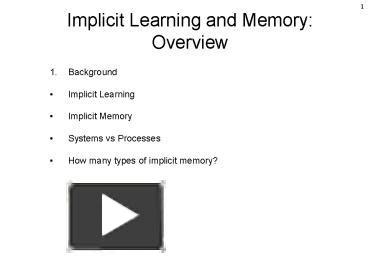 PPT – Implicit vs Explicit Memory PowerPoint presentation | free to ...