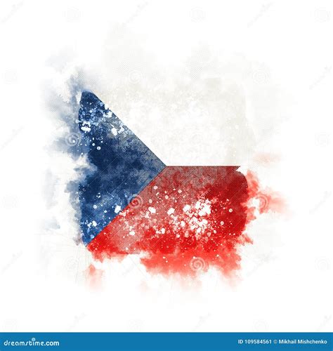 Square Grunge Flag Of Czech Republic Stock Illustration Illustration Of Grunge Language