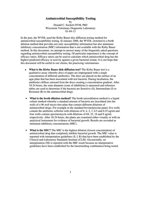 Antibiotic Susceptibility Chart printable pdf download