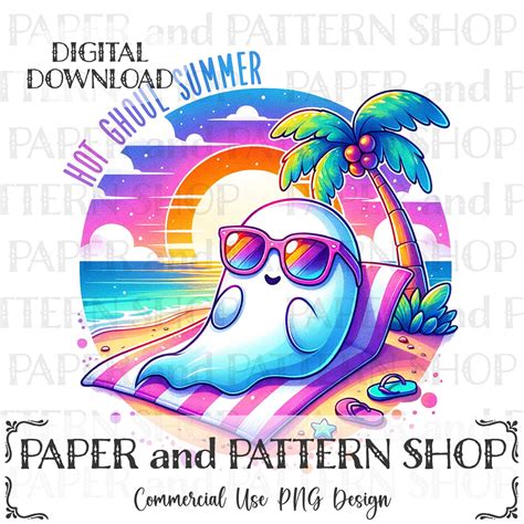 Hot Ghoul Summer PNG Summer Ghost PNG Just Chillin PNG Sarcastic Skeleton Clipart Summerween