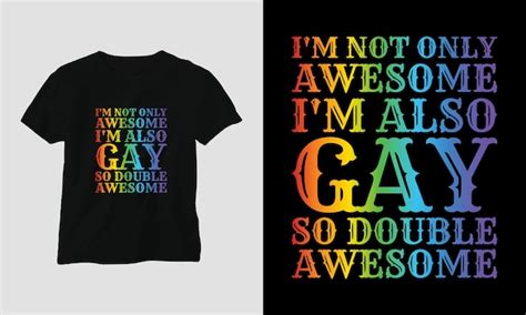 Premium Vector Lgbt T Shirt Or Poster Design With A Gay Flag Rainbow Etc