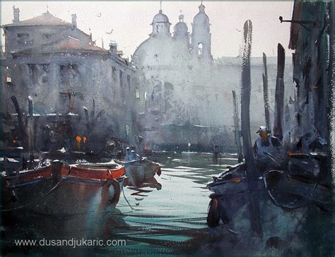 Dusan Djukaric Watercolor 36x46 Cm Plein Air Watercolor Watercolor