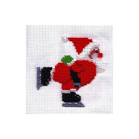 Borduurpakket Kerstman Schaatsend 9x12cm Kralenpost