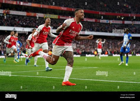 Arsenal S Gabriel Jesus Celebrates Scoring Their Side S First Goal Of