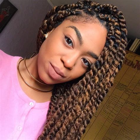 Blonde And Brown Twist Natural Hair Styles Twist Braids Hair Styles