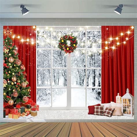 Amazon Sjoloon Christmas Backdrop Balls White Wood Floor