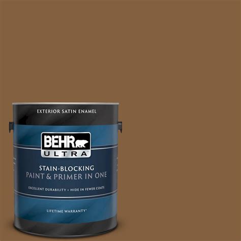 Behr Ultra Gal Mq Burnt Caramel Satin Enamel Exterior Paint And