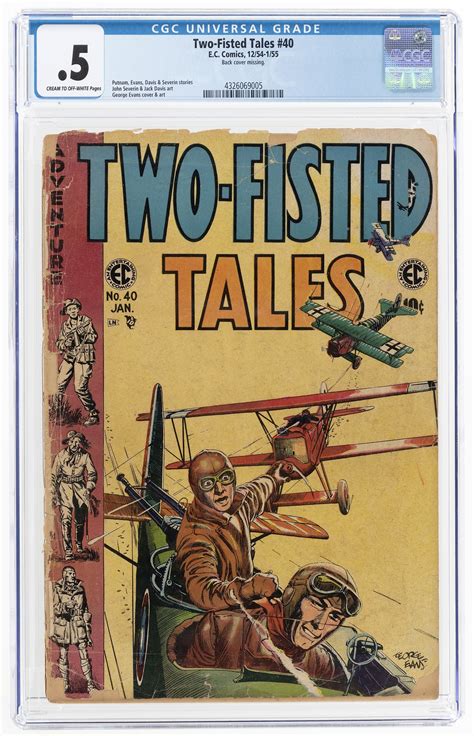 Hakes Two Fisted Tales 40 December 1954 January 1955 Cgc 05 Poor