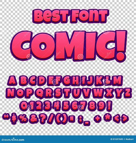 Creative High Detail Comic Font Alphabet Of Comics Pop Art Stock