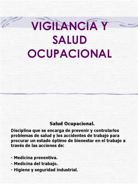 Vigilancia Y Salud Ocupacional Pdf Vigilancia Epidemiología