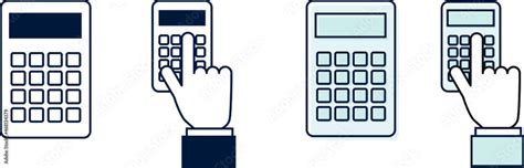 Vetor De Ic Ne Ou Pictogramme Montrant Une Calculatrice Et Une Main