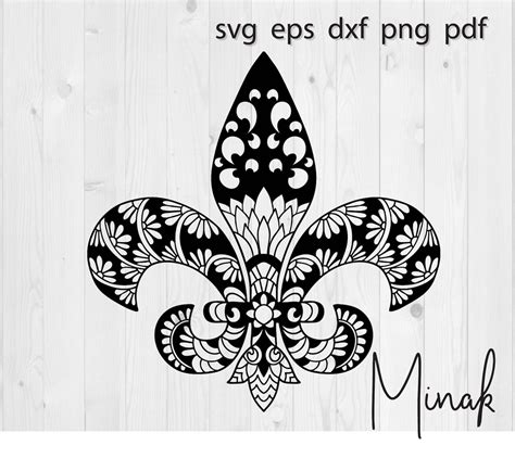 Intricate Fleur De Lis Svg In Mandala Svg Files For Cricut Etsy