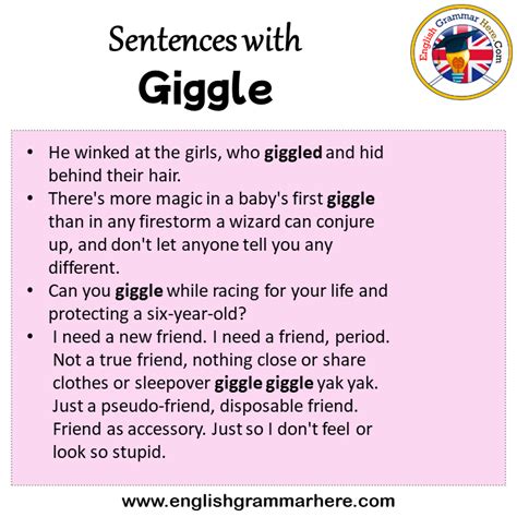 Sentences With Giggle Giggle In A Sentence In English Sentences For Giggle English Grammar Here