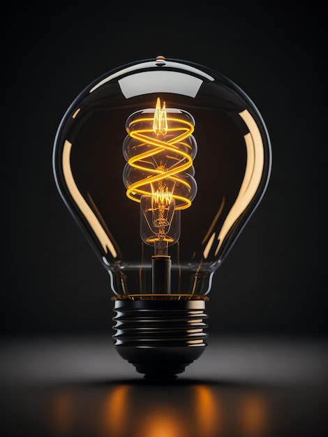 Premium Ai Image Tungsten Light Bulb Lit On Black Background