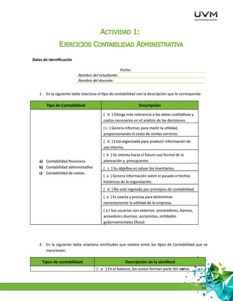 Act 1 Actividad 1 Contabilidad Financiera UVM Studocu