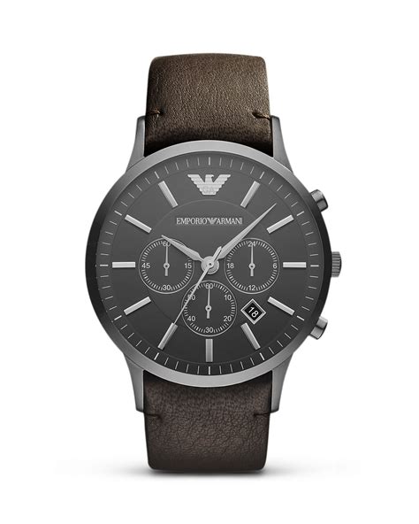 Emporio Armani Brown Leather Strap Watch 46mm Bloomingdales