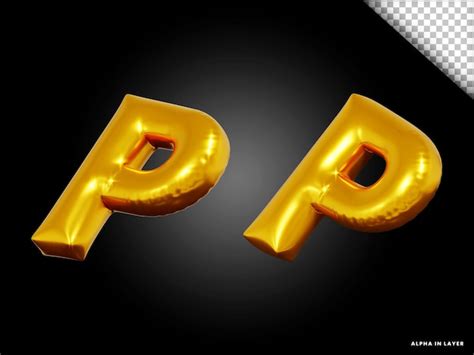 3d Render Alfabeto Letra P Estilo Globo Archivo PSD Premium