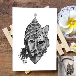 Voorkoms Shivaji Maharaj With Tiger Temporary Tattoo Stickers For Male