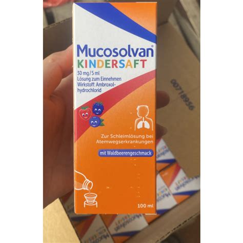 Siro Ho đờm Cho Bé Mucosolvan Kindersaft 30mg5ml Của Đức Lọ 100ml Date